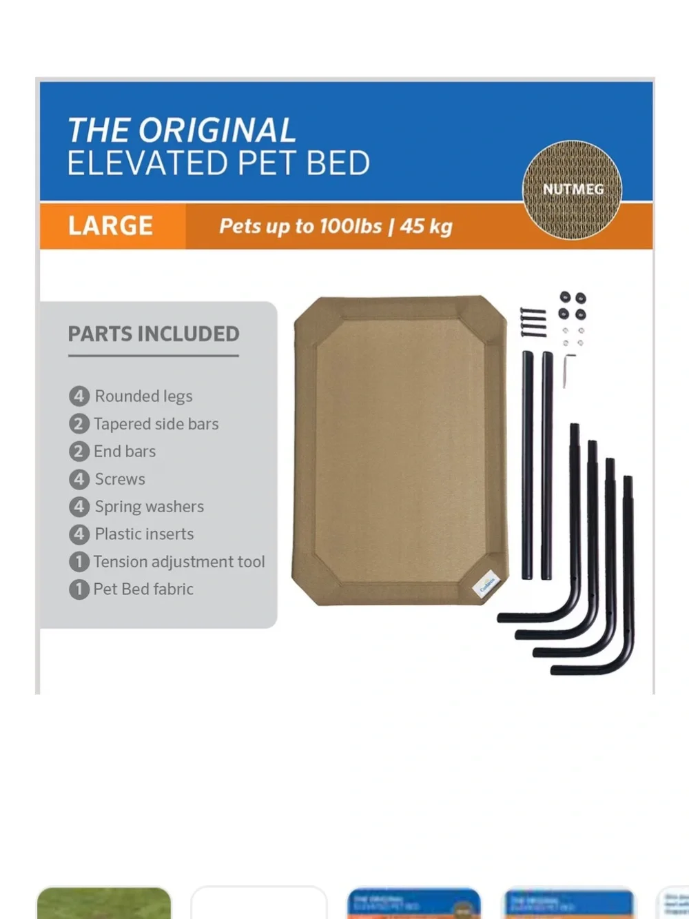 Elevated Dog Bed - Brown